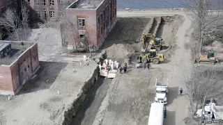 Mass burial captured by drone in New York City as morgues pushed to limit