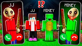 JJ Creepy BALDI vs Mikey BALDI CALLING to MIKEY and JJ at 3:00am ! - in Minecraft Maizen