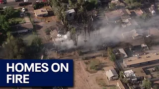 Several structures on fire in central Phoenix