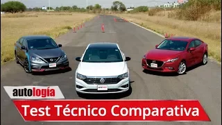 Mazda3 vs Nissan Sentra vs VW Jetta - Test Técnico Comparativo