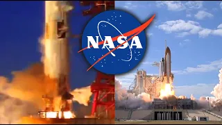 Saturn V rocket vs. Space Shuttle: side by side launch comparison