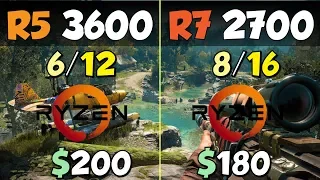 Ryzen 5 3600 vs. Ryzen 7 2700