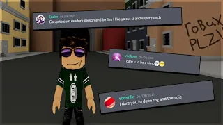 Stupid Dares In Roblox Da Hood