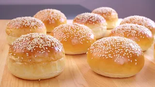 Soft & Fluffy Classic Burger Buns, How to make tender and juicy hamburger 经典汉堡面包，香嫩多汁的牛肉汉堡