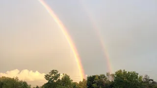 Perfect Double Rainbow After a Bad Storm