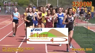 2019 TF - Mt Carmel - 3200 (Girls, Invite Heat 2 [of 2])