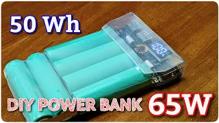 Делаем power bank мощностью 65 watt на шести элементах 18650