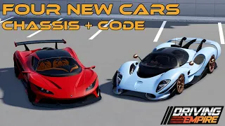 FOUR NEW LICENSED CARS + CODE Driving Empire | RaceLine