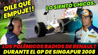 Los Polémicos radios de Renault: Durante el GP de Singapur en el que Piquet se choca a Propósito. F1