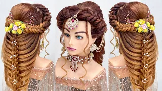 Latest advanced bridal hairstyles l Wedding hairstyles kashee's l Back braid l Engagement bride look