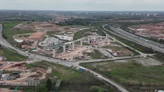 HS2  Birmingham's Water Orton Viaducts, located east of the M42 and Lichfield Road,