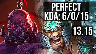 SION vs TRYNDA (TOP) | 6/0/15, 3600+ games, 1.8M mastery, Dominating | KR Master | 13.15