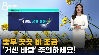 [날씨] 중부 곳곳 비 조금…'대구 낮 22도' 일교차 주의 / SBS 8뉴스