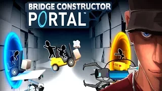 Bridge Constructor Portal Part 1 Level 1 - 6 PORTAL Meets BRIDGE CONSTRUCTOR!