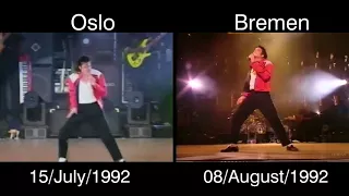 Michael Jackson - Beat It Live Oslo vs Bremen - Dangerous Tour 1992