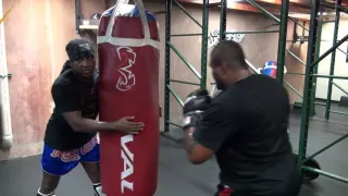 Rampage Jackson heavy bag drills