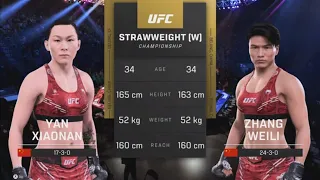 China's Battle: Yan Xiaonan vs Zhang Weili - UFC 5 Showdown!