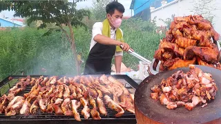 Grilled Pig Nose & Bacon, Amazing Street Food in New Phnom Penh