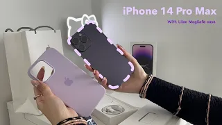 Deep purple iPhone 14 Pro Max 512G & set up💜|아이폰 14 프로 맥스 wiz Lilac magsafe