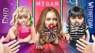 Wednesday Addams vs M3gan! Extreme Makeover with Gadgets and Hacks!