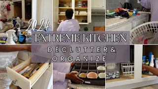 *2024* KITCHEN DECLUTTER & ORGANIZE || CLEAN WITH ME || EXTREME CLEANING MOTIVATION 2024