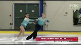 Skate Ontario Sectionals.September Hub Event. Sudney Embro/Eric Miller. Junior Rhythm Dance