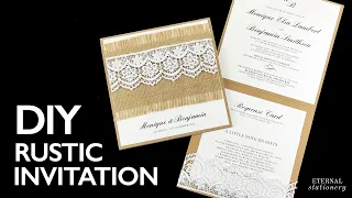 HOW TO MAKE YOUR OWN WEDDING INVITATION | Rustic Lace Pocket Invitation | Wedding Invitation DIY