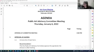 PAAC - Public Art Advisory Committee Meeting - Jan. 6, 2022