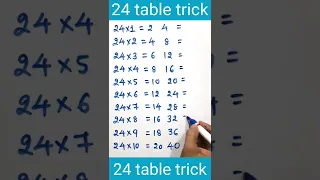 24 table trick | table trick of 24 | table of 24 | 24 ka table trick | #table #tables #short #shorts