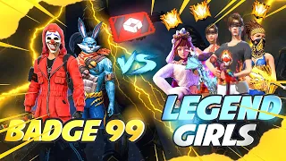 Badge99 vs Super Pro Girls😍🔥 Red Custom Match Must Watch - Garena Free Fire