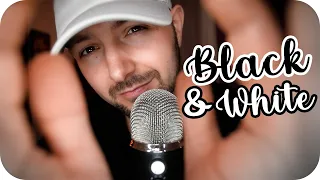 ASMR Mesmerizing Slow Mouth Sounds Black and White Hand Movements Rain and Thunder