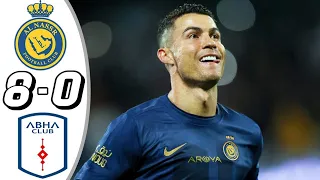 Al Nassr vs Abha Club 8-0 - All Goals & Highlights - 2024 🔥 Ronaldo Hattrick