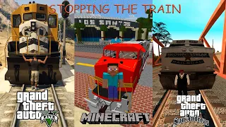 STOPPING THE TRAIN in GTA 5/ Minecraft /GTA San Andreas/ Кто остановит поезд?