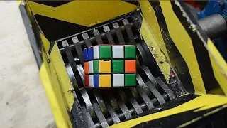 Crushing Rubik's Cube - Shredding 3x3 rubik's - Shredder vs Rubik's Cube experiment
