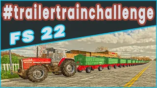 FS22 #trailertrainchallenge! How many trailers can you attach behind one tractor?