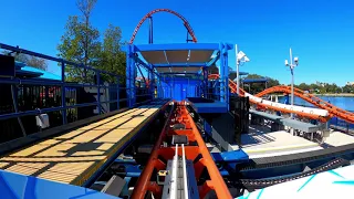 ICE BREAKER, 2022 New SeaWorld Roller Coaster, Front On-Ride POV