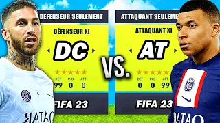 11 ATTAQUANTS vs 11 DÉFENSEURS sur FIFA 23 ! 😲 (Qui sont les meilleurs !?)