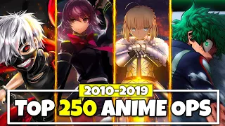 Top 250 Anime Openings of the Decade 2010-2019 (Party Rank)