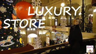 Walking Tour | New Year in MAIN Moscow Store (ENG SUB) Прогулка по Москве | Новогодний ГУМ