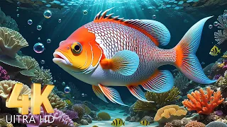 Mesmerizing Underwater Scenery 4K (ULTRA HD) 🐬- Coral Reefs and Colorful Sea Life - Relaxing Music