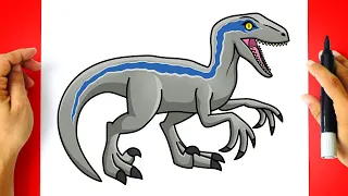 Como DESENHAR o VELOCIRAPTOR BLUE - Cómo DIBUJAR a VELOCIRAPTOR BLUE - Jurassic World Dominion