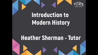 Virtual Taster Days - Introduction to Modern History