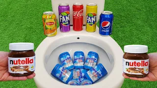 NUTELLA vs MENTOS, Coca Cola Zero, Fanta, Pepsi, Lipton, Didi, Fruko and Mentos in the toilet