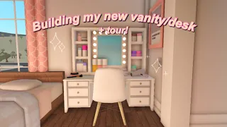 Building my new vanity/desk + tour ￼🌷| Roblox Bloxburg roleplay