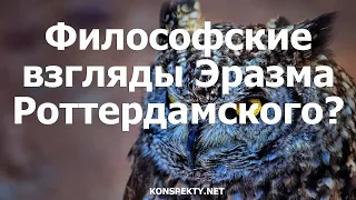 Философские взгляды Эразма Роттердамского