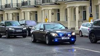 Unmarked armoured BMW 7 series emergency lights + siren