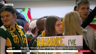 Rugby World Cup trophy returns home