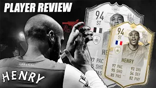 FIFA 21 ICON MOMENTS HENRY PLAYER REVIEW | ICON 94 THIERY HENRY REVIEW!!! 👑