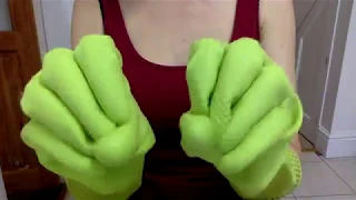 ASMR Mummy Opens Rare Green Rubber Dishwashing Gloves