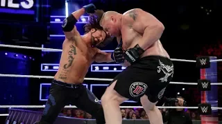 AJ Styles nails Brock Lesnar with a 450 Splash: Survivor Series 2017